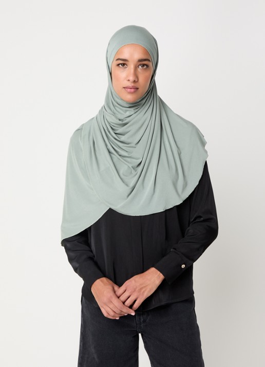 LES Atelier Bamboo Jersey hoofddoek 180 x 82 cm - voorkant 2 grijs