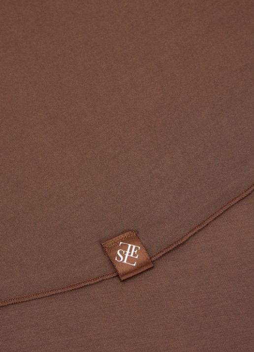 LES Atelier Bamboo Jersey hoofddoek 180 x 82 cm - detail 4 bruin