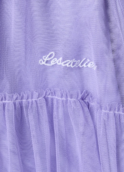 LES Atelier Dana maxi rok van mesh met logoborduring - detail 4 lila