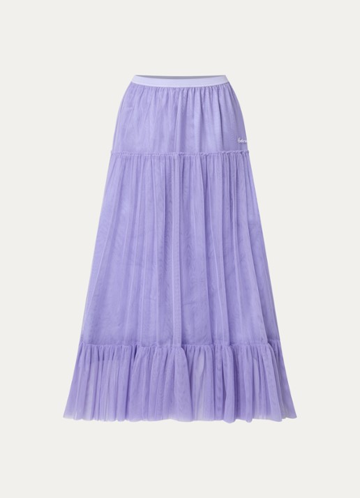 LES Atelier Dana maxi rok van mesh met logoborduring - voorkant lila