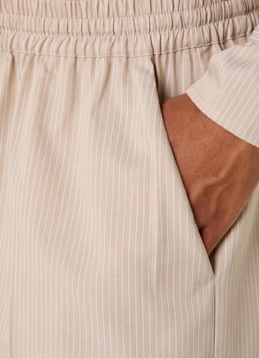 LES Atelier Ghala high waist straight fit broek met streepprint - detail 3 khaki