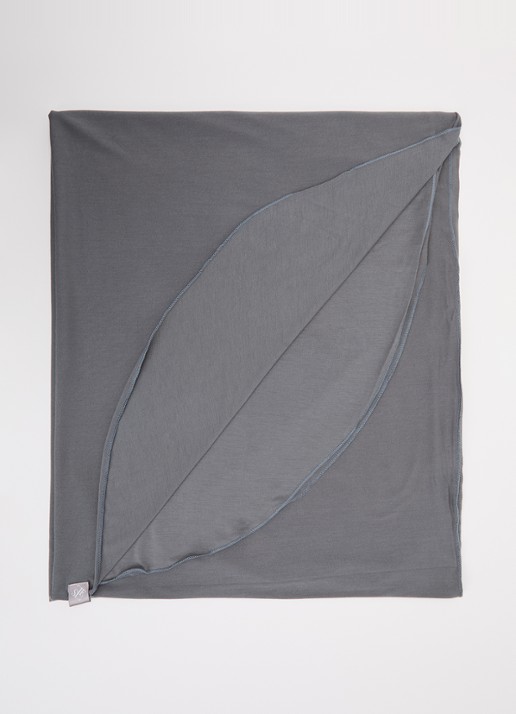LES Atelier Hoofddoek van jersey 180 x 80 cm - voorkant grijs