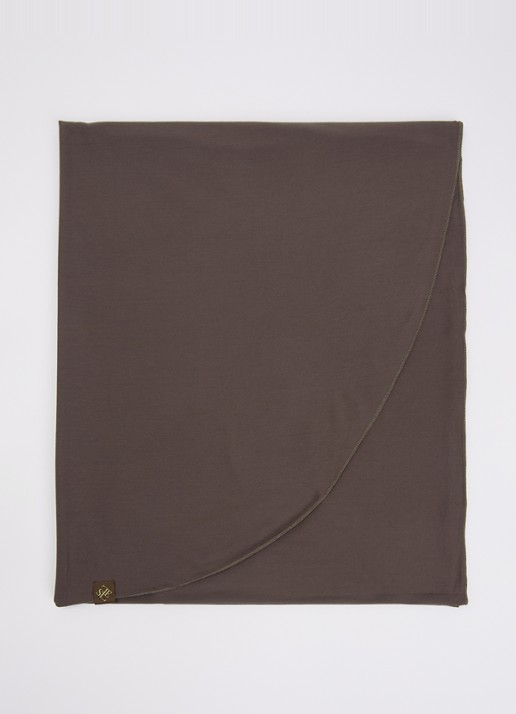 LES Atelier Hoofdoek met logo 180 x 80 cm - voorkant taupe
