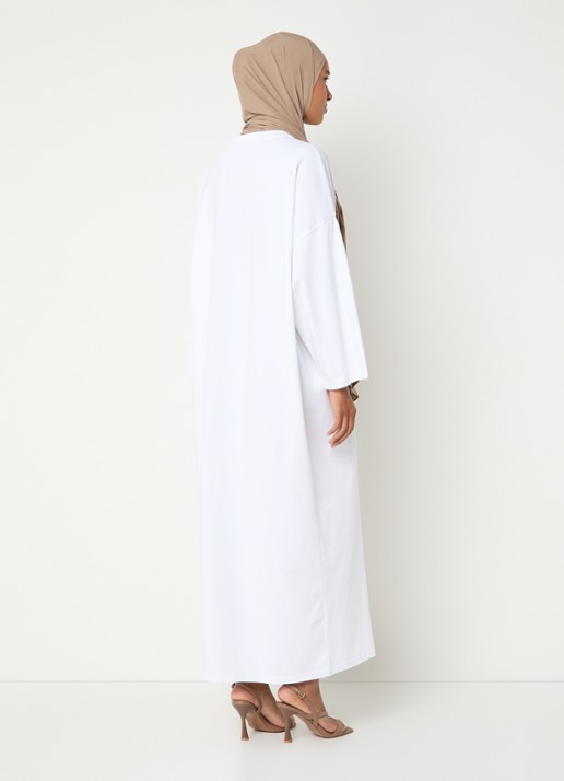 LES Atelier Ilya maxi jurk met borduring - achterkant wit