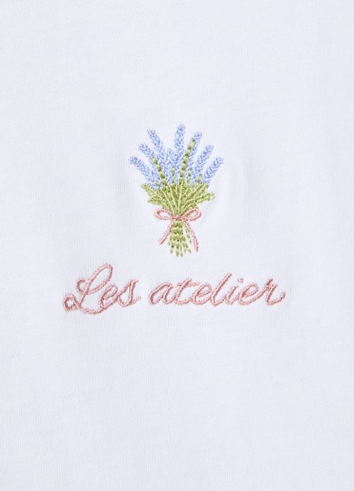 LES Atelier Ilya maxi jurk met borduring - detail 3 wit