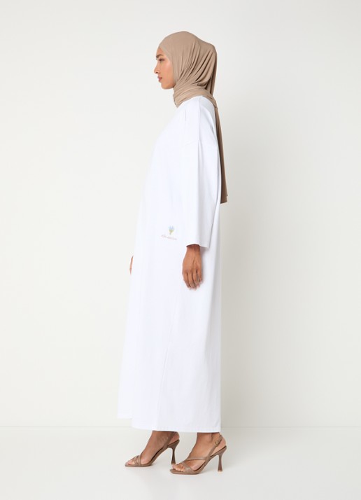 LES Atelier Ilya maxi jurk met borduring - voorkant 5 wit