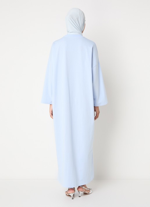 LES Atelier Ilya maxi jurk met borduring - achterkant 5 lichtblauw