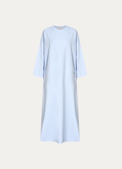 LES Atelier Ilya maxi jurk met borduring - voorkant 3 lichtblauw