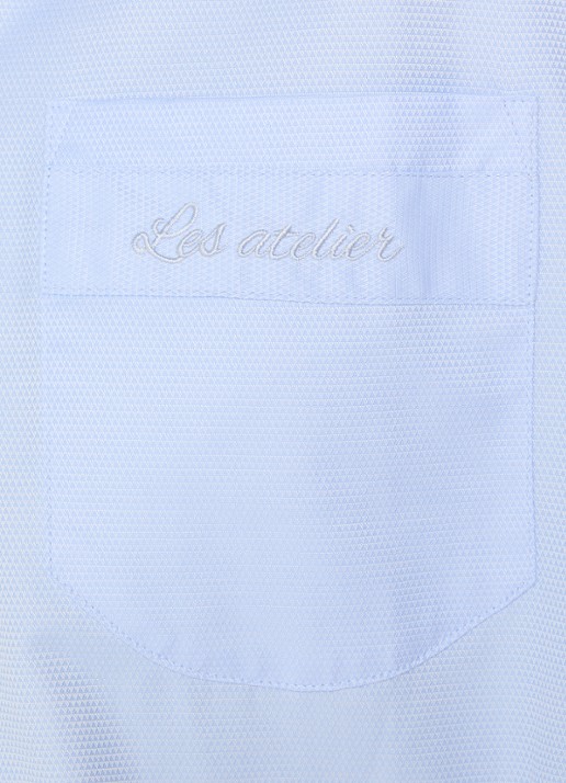 LES Atelier Itri blouse met borstzak - detail 2 lichtblauw