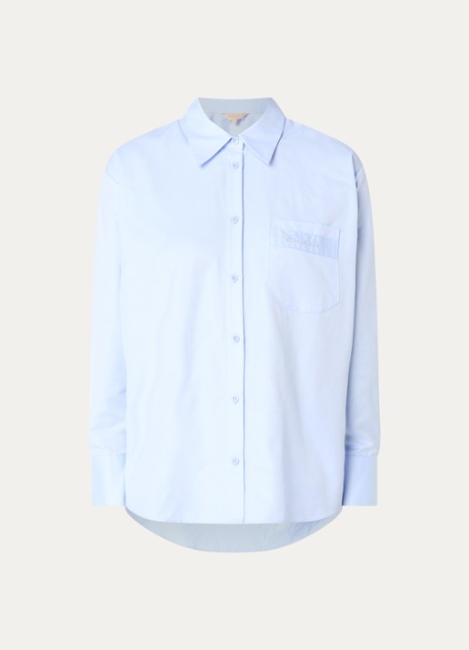 LES Atelier Itri blouse met borstzak - voorkant 4 lichtblauw