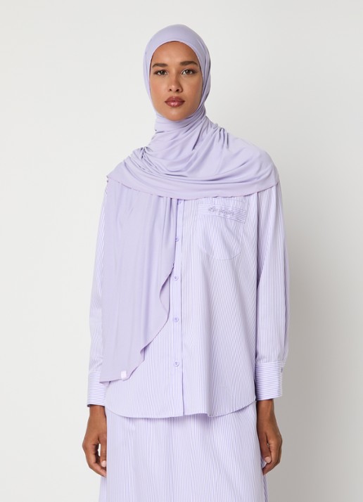 LES Atelier Itri blouse met borstzak - detail 3 lila