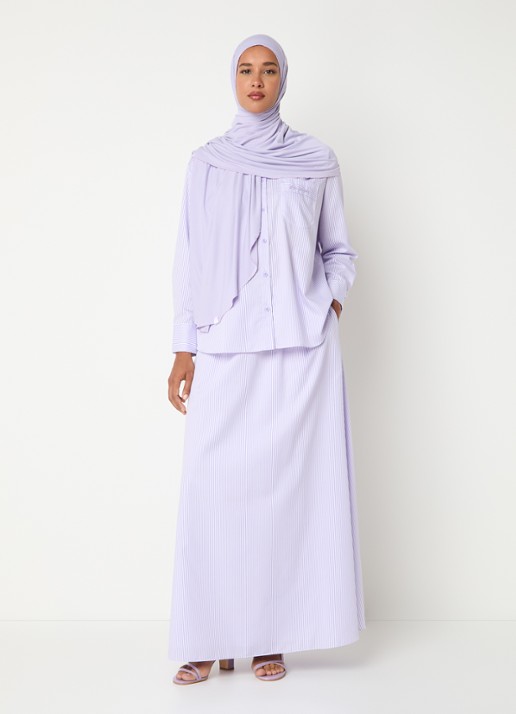 LES Atelier Itri blouse met borstzak - voorkant 2 lila