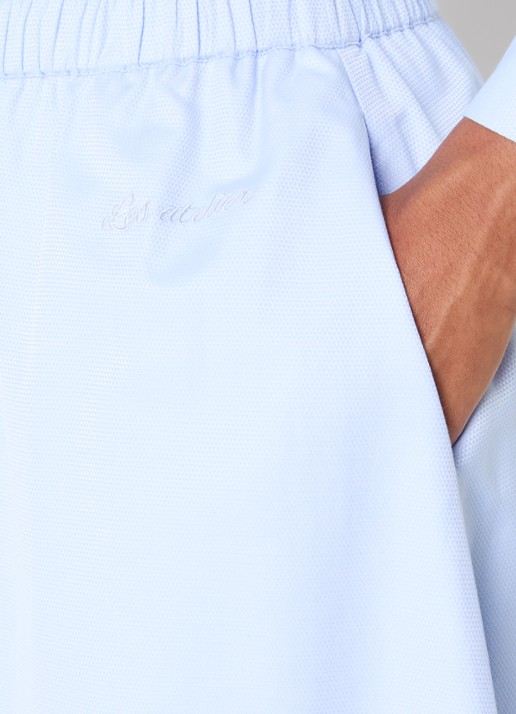 LES Atelier Luna maxi A-lijn rok met steekzakken - detail 2 lichtblauw