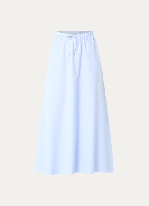 LES Atelier Luna maxi A-lijn rok met steekzakken - voorkant 4 lichtblauw