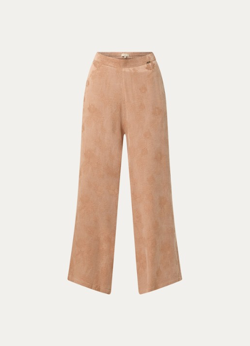LES Atelier Raihan high waist loose fit pantalon met print - voorkant oranjerood