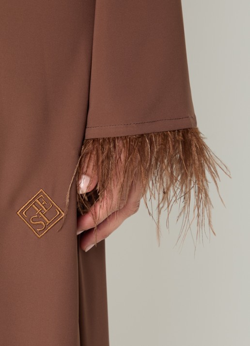 LES Atelier Tayma maxi jurk - detail 5 bruin