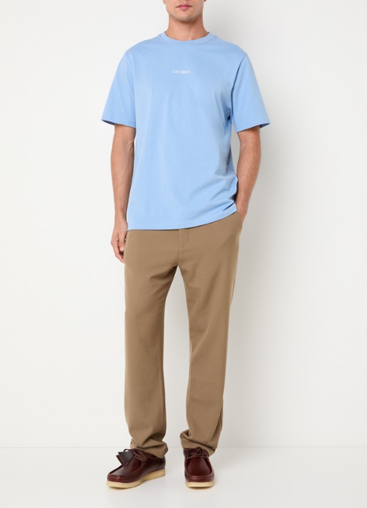 Les Deux Andrew T-shirt met logoprint - voorkant 4 donkerblauw