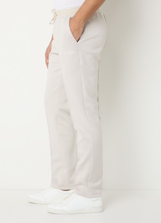 Les Deux Ballier straight fit joggingbroek met logo - detail 3 zand