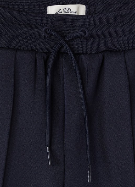 Les Deux Ballier straight fit trackpants met logo - detail donkerblauw