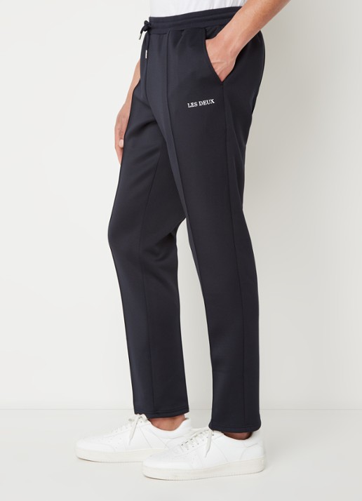 Les Deux Ballier straight fit trackpants met steekzakken en logo - detail 5 donkerblauw