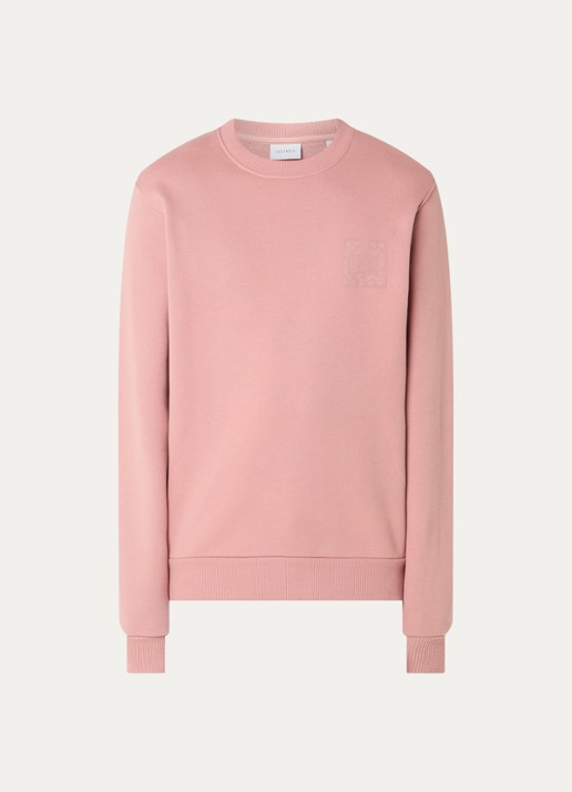 Les Deux Ben Goods sweater met logo- en backprint - voorkant roze