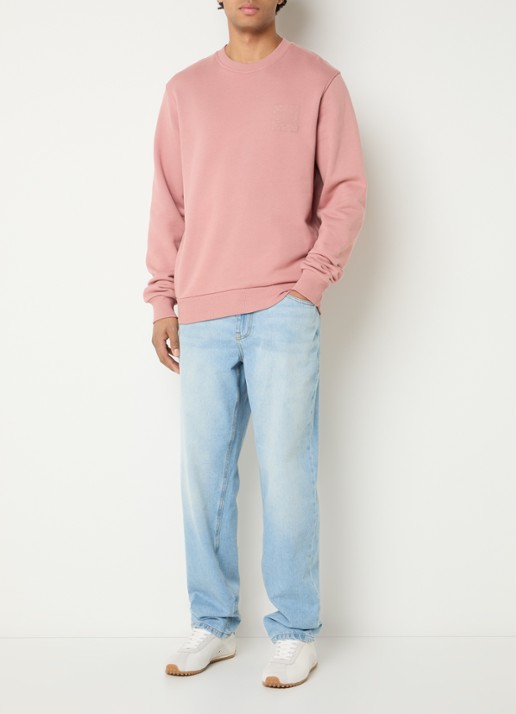 Les Deux Ben Goods sweater met logo- en backprint - voorkant 2 roze