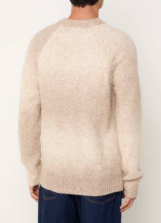 Les Deux Brad grofgebreide trui in wolblend met dip-dye dessin - achterkant zand