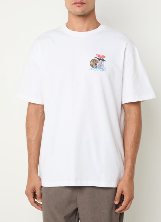 Les Deux Cole T-shirt met logo- en backprint - achterkant 4 wit