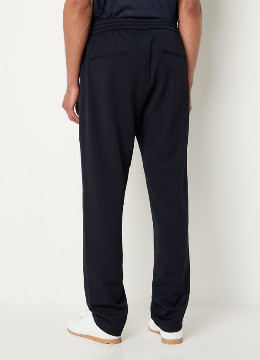 Les Deux Como straight fit pantalon met steekzakken - achterkant donkerblauw