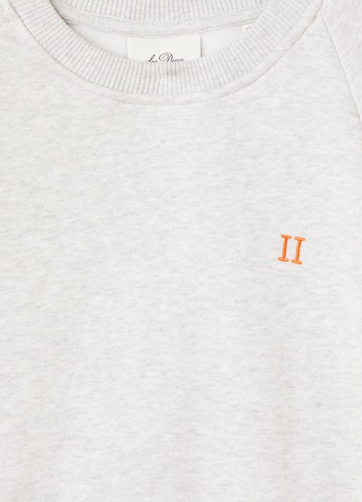 Les Deux Core Contrast sweater met logoborduring - detail 3 lichtgrijs
