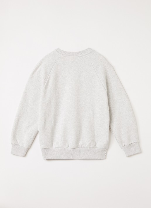 Les Deux Core Contrast sweater met logoborduring - voorkant 2 lichtgrijs