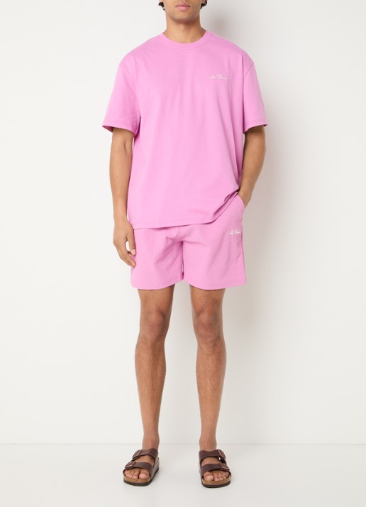 Les Deux Crew T-shirt met logo - voorkant 4 roze