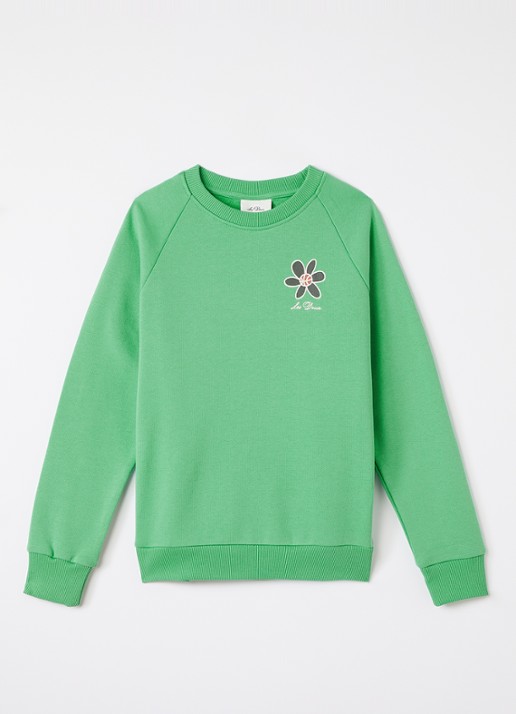 Les Deux Flower sweater met logo- en backprint