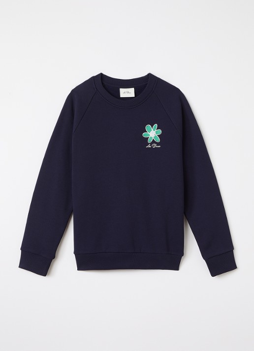 Les Deux Flower sweater met logo- en backprint