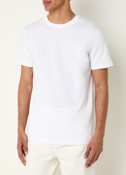 Les Deux Flower T-shirt met logo- en backprint - achterkant 4 wit