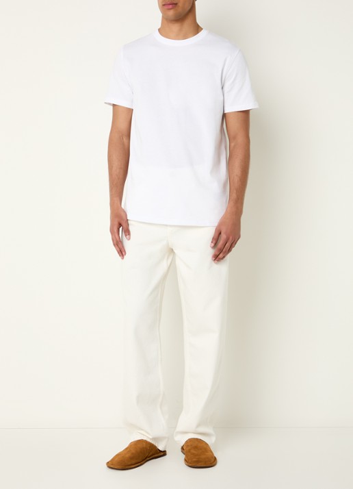 Les Deux Flower T-shirt met logo- en backprint - voorkant 2 wit