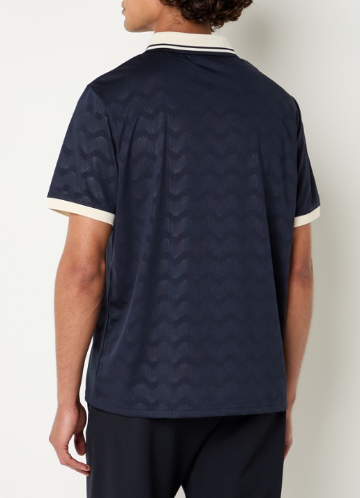 Les Deux France jersey regular fit polo - achterkant 2 donkerblauw