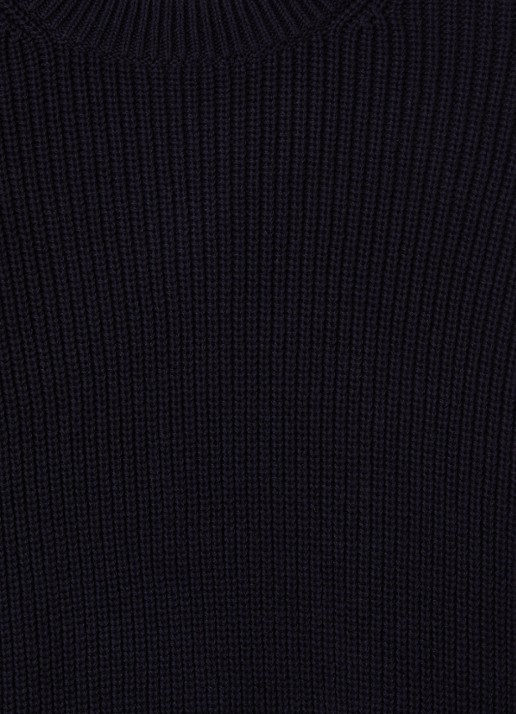 Les Deux Grofgebreide trui met ronde hals - detail donkerblauw
