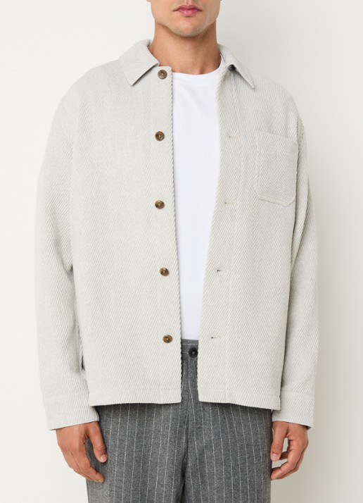 Les Deux Hamilton regular fit overshirt in wolblend met borstzak