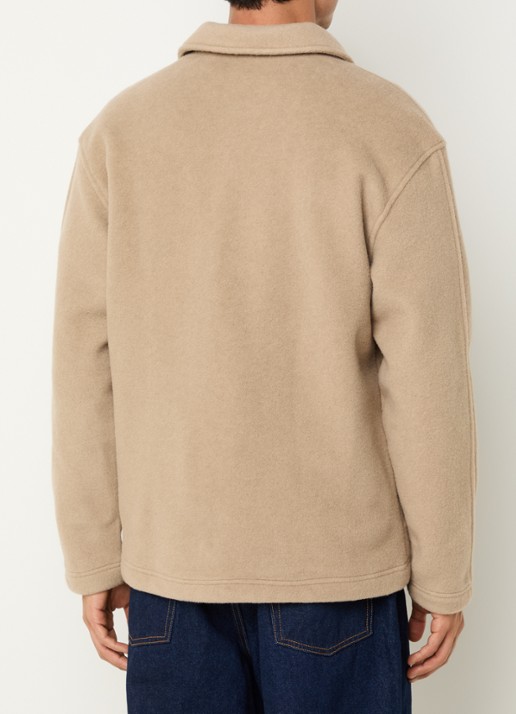 Les Deux Jermaine regular fit overshirt in wolblend - achterkant donkerbeige