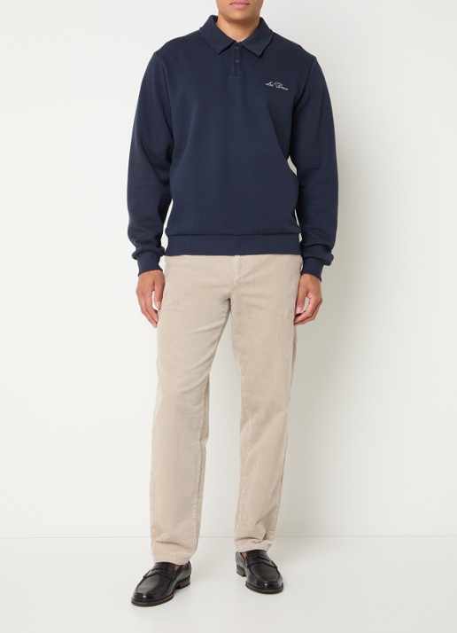 Les Deux Kody loose fit chino van corduroy  - voorkant 2 zand