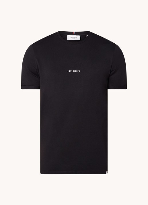 Les Deux Lens T-shirt met logo - voorkant 2 zwart