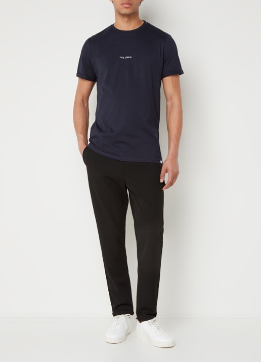 Les Deux Lens T-shirt met logo - voorkant 3 donkerblauw