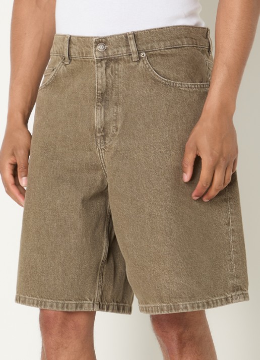 Les Deux Loose fit korte broek van denim met steekzakken