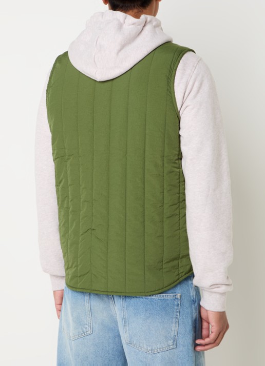 Les Deux Martin gewatteerde bodywarmer met steekzakken - achterkant legergroen