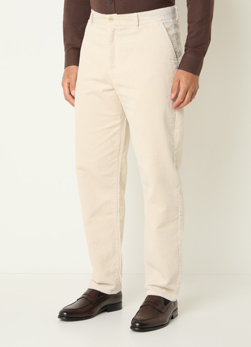 Les Deux Mid waist straight fit broek met structuur