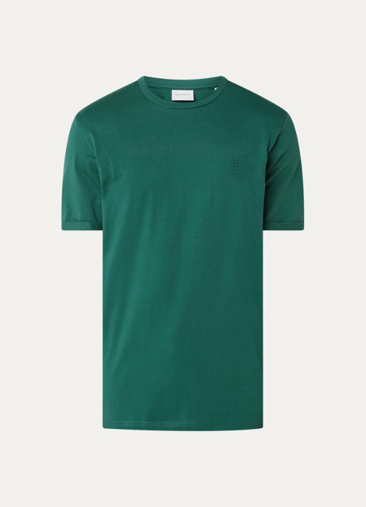 Les Deux Norregaard T-shirt met logoborduring - voorkant groen
