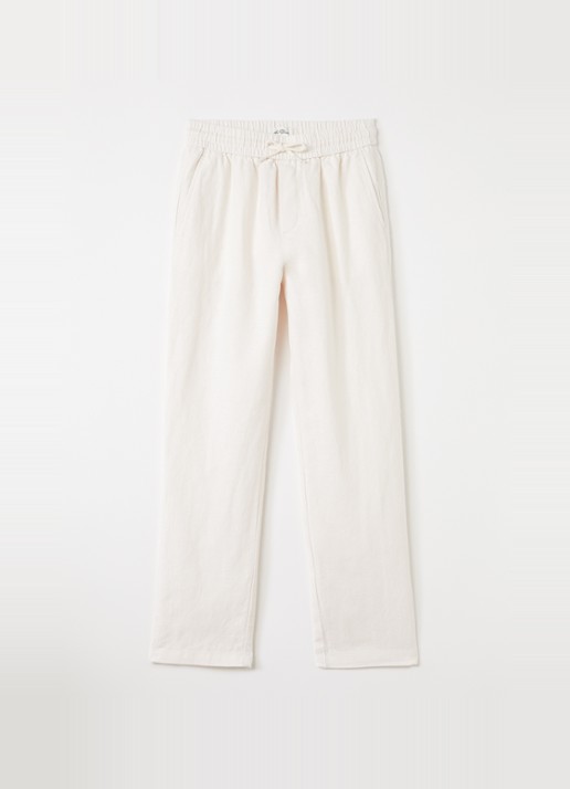 Les Deux Patrick straight fit pantalon in linnenblend