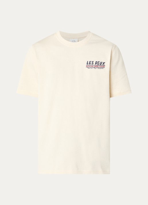 Les Deux Record T-shirt met front- en backprint - voorkant 2 ivoor