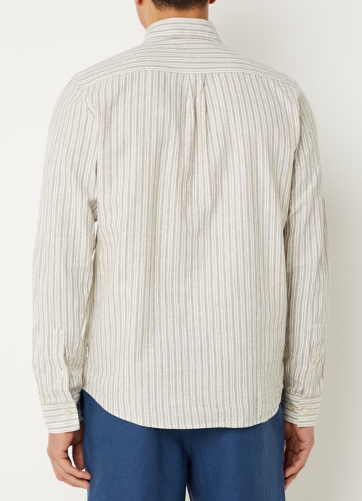 Les Deux Regular fit overhemd in linnenblend - achterkant 4 beige